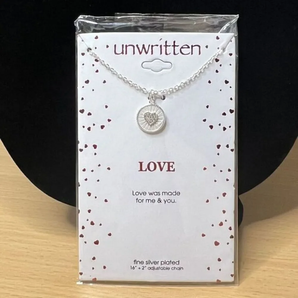 UNWRITTEN‎ LOVE Fine Silver Plated Chain Necklace 16